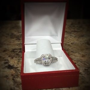 Princess cut CZ engagement ring